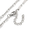 304 Stainless Steel Dapped Chain Necklaces NJEW-H043-05P-2