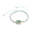 Adjustable Natural Green Aventurine Braided Bead Bracelets BJEW-JB04559-03-1