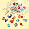 14Pcs 14 Styles Painted Glass Beads LAMP-FS0001-65-8
