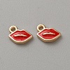 Lip Alloy Enamel Charms ENAM-CJC0003-69KCG-1