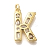 Brass Micro Pave Clear Cubic Zirconia Pendants KK-G521-01G-K-1