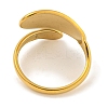 Ion Plating(IP) 304 Stainless Steel Oval Open Cuff Ring for Women RJEW-A043-33G-3