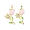 Brass Micro Pave Cubic Zirconia with Enamel Pendants KK-Z134-05G-02-1
