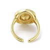 Brass with Cubic Zirconia Open Cuff Rings for Women RJEW-A035-14G-3