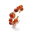 Adjustable Natural Carnelian with Brass Rings G-B075-01G-09-1