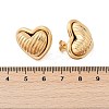 304 Stainless Steel Two Tone Heart Stud Earrings EJEW-M073-09G-4