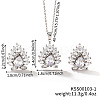 Chic Geometric Brass Rhinestones Stud Earrings & Necklaces for Woemn RP4250-3-1
