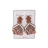 Christmas House Acrylic Dangle Stud Earrings with Glitter Powder for Women FS-WG63F56-01-5