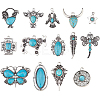 15Pcs 15 Styles Dyed Synthetic Turquoise Pendants FIND-DC0007-90-1