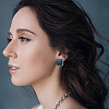 8 Pairs 8 Colors Alloy Enamel Square Stud Earrings with 925 Sterling Silver Pins EJEW-AN0004-71-6