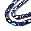 Electroplate Opaque Solid Color Glass Beads Strands X-EGLA-N002-25-B01-3