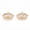 Brass Pave Clear Cubic Zirconia Charms KK-N254-170G-1