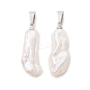 Natural Baroque Keshi Pearl Pendants PALLOY-JF05417-1
