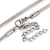 201 Stainless Steel Round Snake Chain Necklaces for Women LS-NJEW-G140-06D-P-1-3