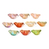 Baking Paint and Golden Metal Enlaced Glass Beads DGLA-T004-17M-1