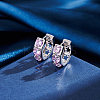 925 Sterling Silver Cubic Zirconia Hoop Earrings EJEW-L294-016P-2