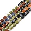 Synthetic Goldstone & Natural Chinese Southern Jade & Red Aventurine & Tiger Eye & Sodalite & Obsidian & Snowflake Obsidian Beads Strands G-H333-03J-2