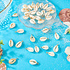 60Pcs 2 Colors Natural Cowrie Shell Pendants PALLOY-TA00305-5