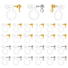 28Pcs 2 Colors 201 Stainless Steel Clip-on Earring Settings STAS-DC0016-90-1