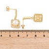 Square Brass Micro Pave Clear Cubic Zirconia Dangle Stud Earrings EJEW-C172-05G-5