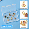 8Pcs 8 Colors Brass Pave Cubic Zirconia Paw Print Charms KK-TA0003-21-4