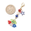 Handmade Glass Seed Beaded and Acylic Flower Pendant Decorations Sets HJEW-MZ00253-3