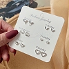 6 Pairs Anti-Tarnish Exquisite Alloy Stud Earrings Sets with Brass Pin for Girls Women WG93702-09-1