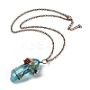 Quartz Crystal Pendant Necklaces NJEW-P287-01R-03-2