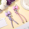 2Pcs 2 Colors Imitation Leather Keychain KEYC-CL0001-03A-3