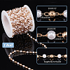  Brass & Resin Imitation Pearl Round Beaded Chains CHC-PH0001-20-2