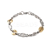 201 Stainless Steel Oval & Horse Eye Link Chain Bracelets BJEW-B078-104GP-1