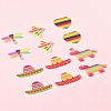 12Pcs 6 Styles Rainbow Color Printed Acrylic Pendants Sets OACR-FS0002-10-9