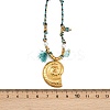 304 Stainless Steel Shell Shape Pendant Cotton Cord Necklaces NJEW-C093-05B-G-5