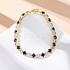Brass Rhombus Cubic Zirconia Cup Chain Necklaces for Women NJEW-U033-01G-03-1