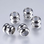 201 Stainless Steel Bead Spacers, Slider Beads, Stopper Beads, Rondelle,  Stainless Steel Color, 8x4mm, Hole: 2mm