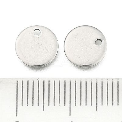 Tarnish Resistant 304 Stainless Steel Stamping Blank Tag Flat Round Charms Pendants STAS-Q171-04-1