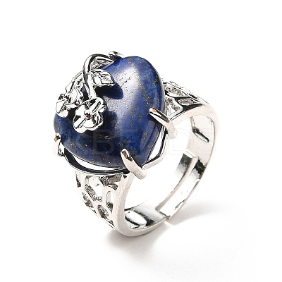 Natural Lapis Lazuli Adjustable Rings RJEW-P043-03P-13-1