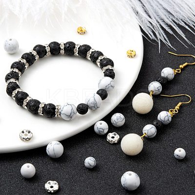 96Pcs Synthetic Howlite Round Beads Kit for DIY Jewelry Making DIY-FS0002-02-1