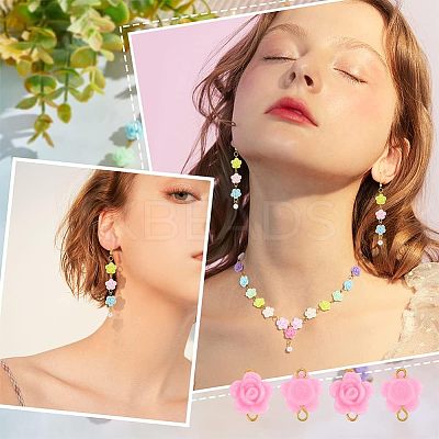 200Pcs Opaque Acrylic Beads Connector Charms FIND-HY0001-30-1