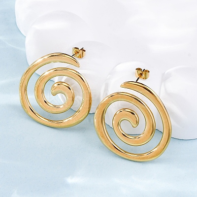 304 Stainless Steel Stud Earrings EJEW-F357-01G-01-1