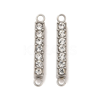 304 Stainless Steel Crystal Rhinestone Connector Charms STAS-S131-08P-1