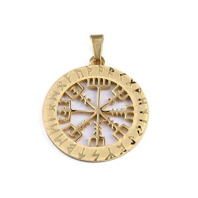 201 Stainless Steel Norse Viking Compass Amulet Pendants STAS-WH0029-32A-1-1