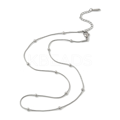 3MM 304 Stainless Steel Round Snake Chain Necklaces for Women Men NJEW-F351-03P-1