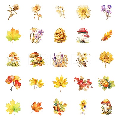 50Pcs Cartoon Leaf Paper Sticker LS-STIC-C012-12-1