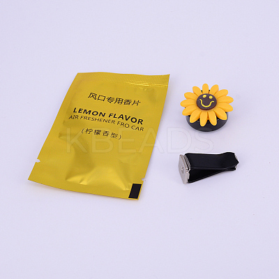 Sunflowers PVC Plastic Car Air Vent Decorations AJEW-WH0017-16B-1