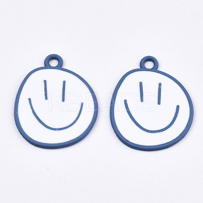 Spray Painted Alloy Pendants X-ENAM-S127-026A-RS-1