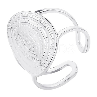 304 Stainless Steel Oval Open Cuff Rings NR1015-1-1