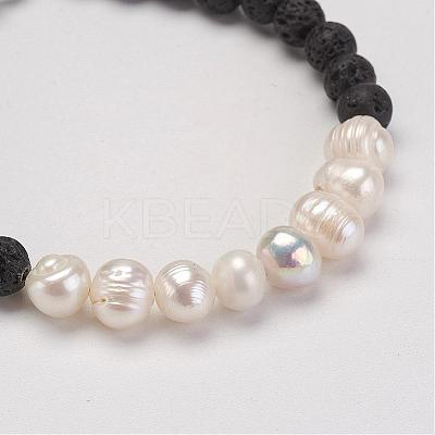 Natural Lava Rock Beads Bracelets BJEW-JB02799-1