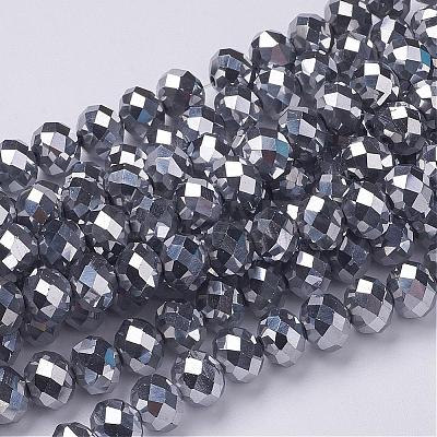 Electroplate Glass Beads Strands GR7X10MMY-S-1