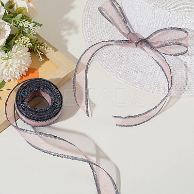 Sparkle Polyester & Metallic Mesh Ribbon for Bowknot Making OCOR-WH20007-19D-1